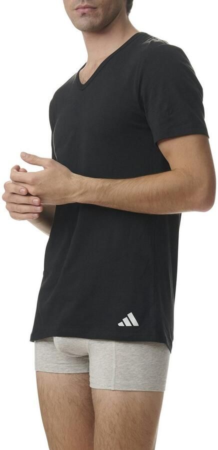 Adidas Sportswear T-shirt Active Flex Cotton V-hals korte mouw comfortabel elastisch (Set van 2) - Foto 3