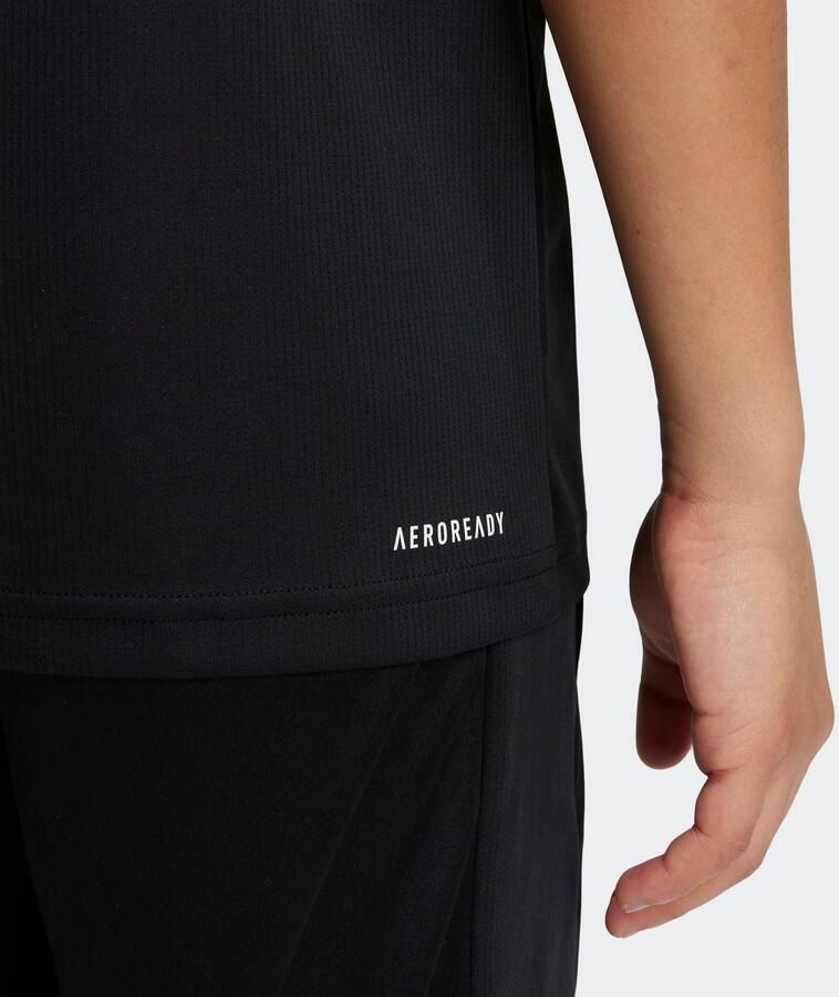 Adidas Sportswear Junior voetbalshirt training zwart wit Sport t-shirt Polyester Ronde hals 128 - Foto 3