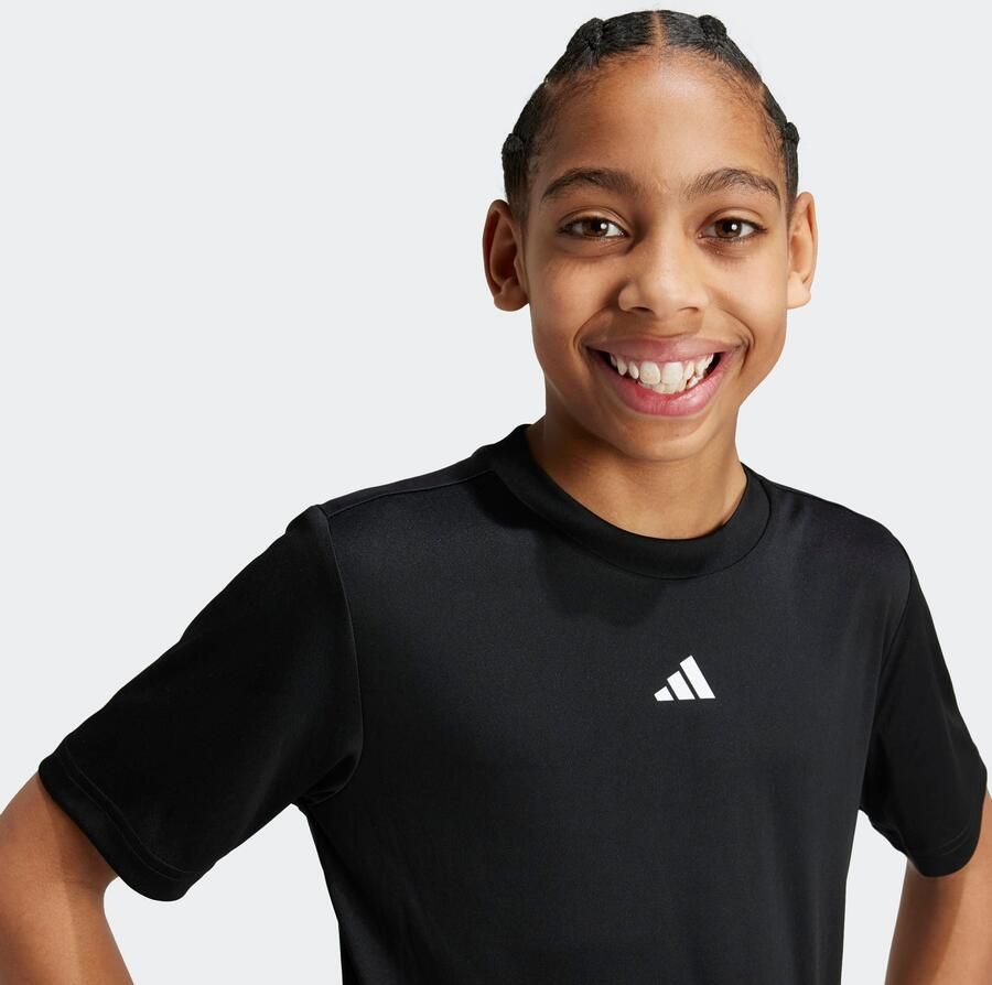 Adidas Sportswear Junior voetbalshirt training zwart wit Sport t-shirt Polyester Ronde hals 128