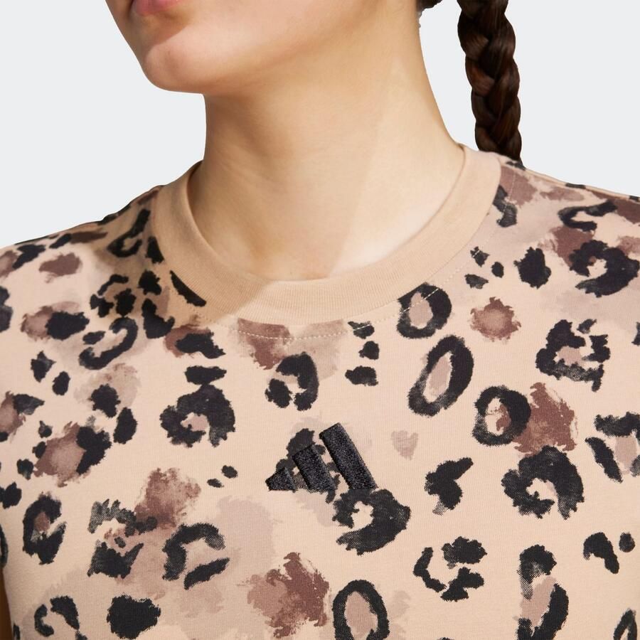 Adidas T-shirt Korte Mouw Animal Print 3-Stripes T-Shirt