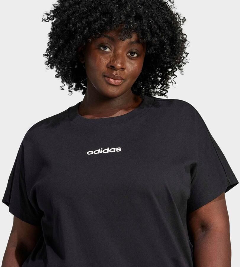 Adidas Essentials Linear Katoenen T-shirt (Grote Maat)