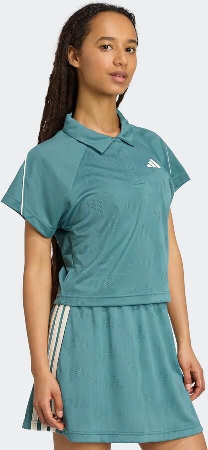 Adidas Stadium 3-Stripes Tennis Inspired Jacquard Polo T-shirt - Foto 6