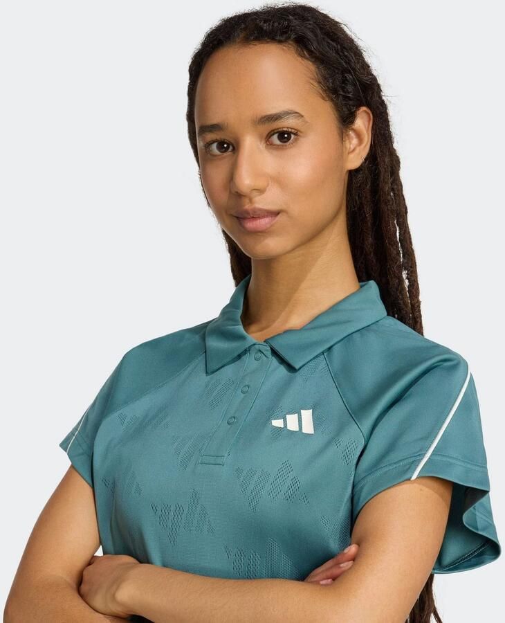 Adidas Stadium 3-Stripes Tennis Inspired Jacquard Polo T-shirt - Foto 3