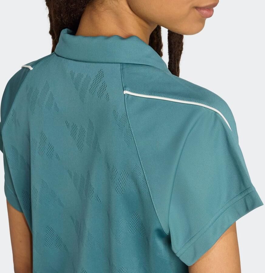 Adidas Stadium 3-Stripes Tennis Inspired Jacquard Polo T-shirt