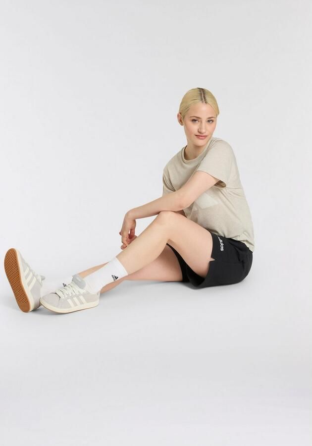 Adidas Sportswear Short W LIN FT SHO Middelhoge taille met trekkoord van zachte French Terry (1-delig)