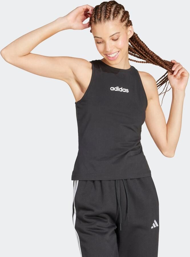 Adidas Essentials Linear Slim-Fit Katoenen Tanktop - Foto 3