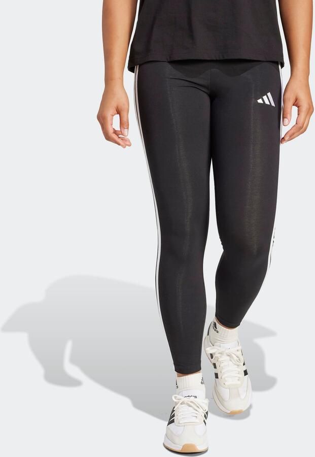 Adidas Essentials 3-Stripes Katoenen Legging Zwart- Dames Zwart - Foto 5