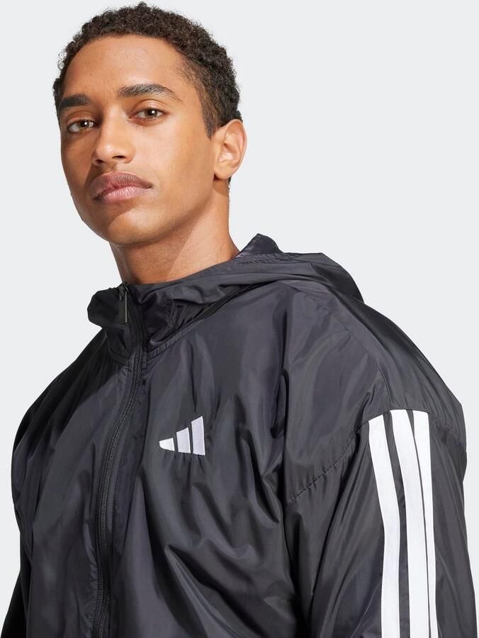 Adidas Essentials 3-Stripes Windjack Zwart- Heren Zwart