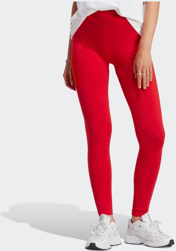 Adidas Originals Rode leggings met Trefoil-logo Red Dames