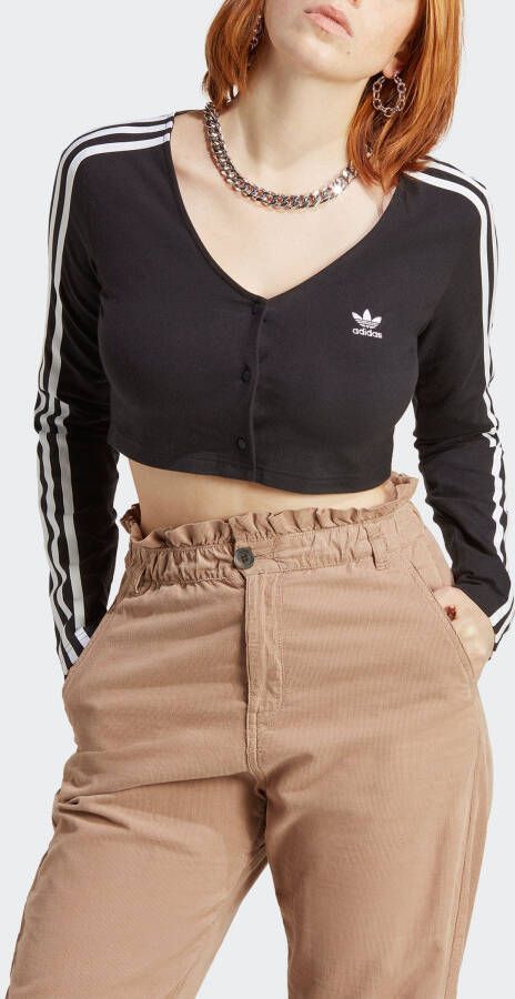 Adidas Originals Shirt met lange mouwen ADICOLOR CLASSICS 3-STRIPE BUTTON LONGSLEEVE