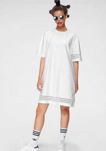 Adidas Witte Tee Jurk met Logo Detail White Dames