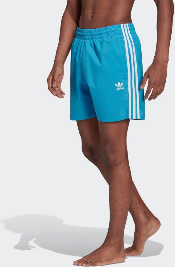 Adidas Sky Rush Zwemshorts met 3 Strepen Blue Heren