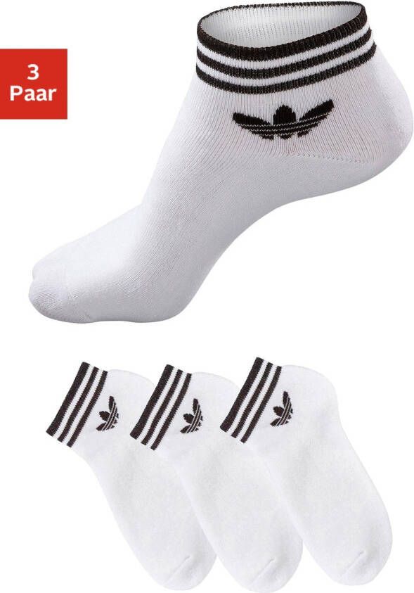 Adidas Originals Adicolor Trefoil Ankle Sokken (3 Pack) Middellang Kleding white black maat: 39-42 beschikbare maaten:35-38 39-42 43-46