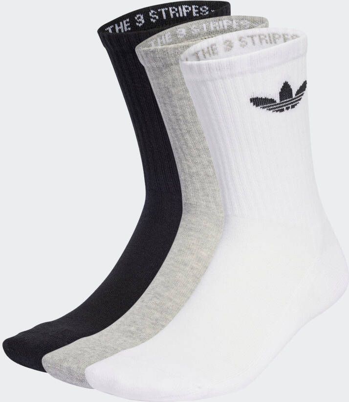Adidas Originals Senior sokken wit grijs zwart Sportsokken Katoen 34-36