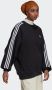 Adidas Zwarte Oversize Crewneck Sweatshirt met 3 Strepen Black Dames - Thumbnail 2