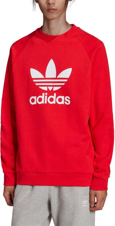 Adidas Rood Wit Lichtgewicht Crewneck Sweatshirt Red Heren