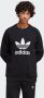 Adidas Originals Zwart Crewneck Sweatshirt met Contrasterende Trefoil Print Black Heren - Thumbnail 7