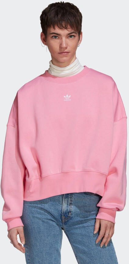 Adidas Bliss Pink Cropped Crewneck Sweatshirt Pink Dames