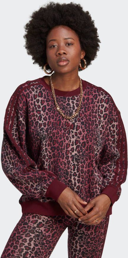 Adidas Leopard Print Crew Sweatshirt Multicolor Dames