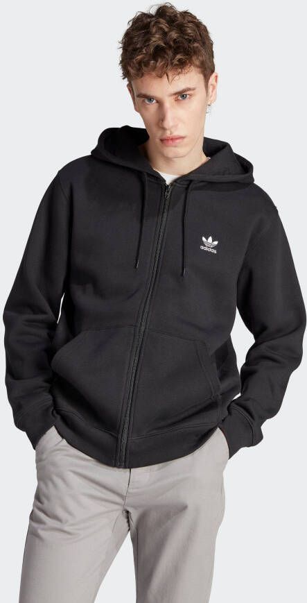 Adidas Originals Zwarte Zip Sweatshirt Heren Essentials Black Heren