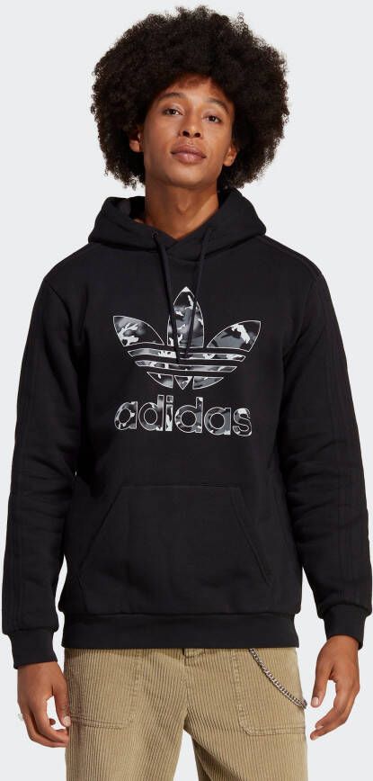 Adidas Originals Zwarte Heren Hoodie met Camo Print Black Heren