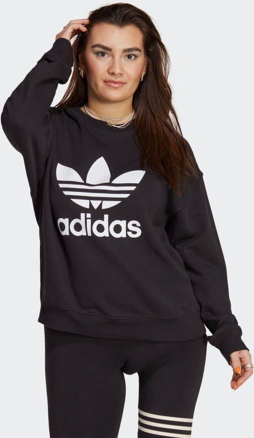 Adidas Iconische Trefoil Crew Sweatshirt Vrouwen Black Dames
