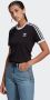 Adidas Originals Zwarte sportieve T-shirt met logo borduursel en contrasterende strepen Black Dames - Thumbnail 3