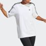 Adidas Originals Witte Sport T-shirt met Logo Borduursel en Strepen White Dames - Thumbnail 1