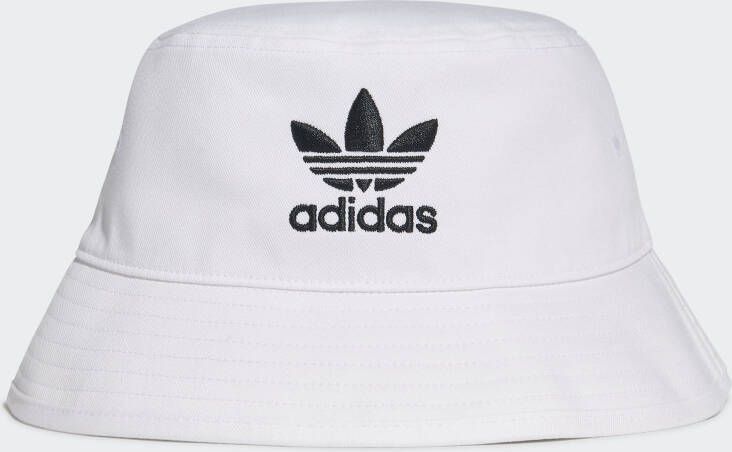 Adidas Originals Witte Bucket Hat met Trefoil Logo Borduursel White Unisex