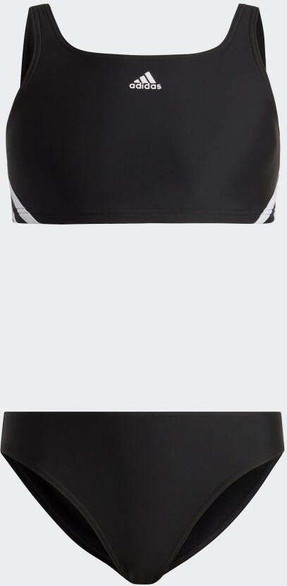 Adidas Performance crop bikini zwart wit Meisjes Gerecycled polyamide Logo 140