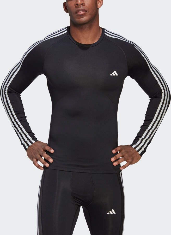 Adidas Performance Functioneel shirt TechFIT 3-strepen training longsleeve