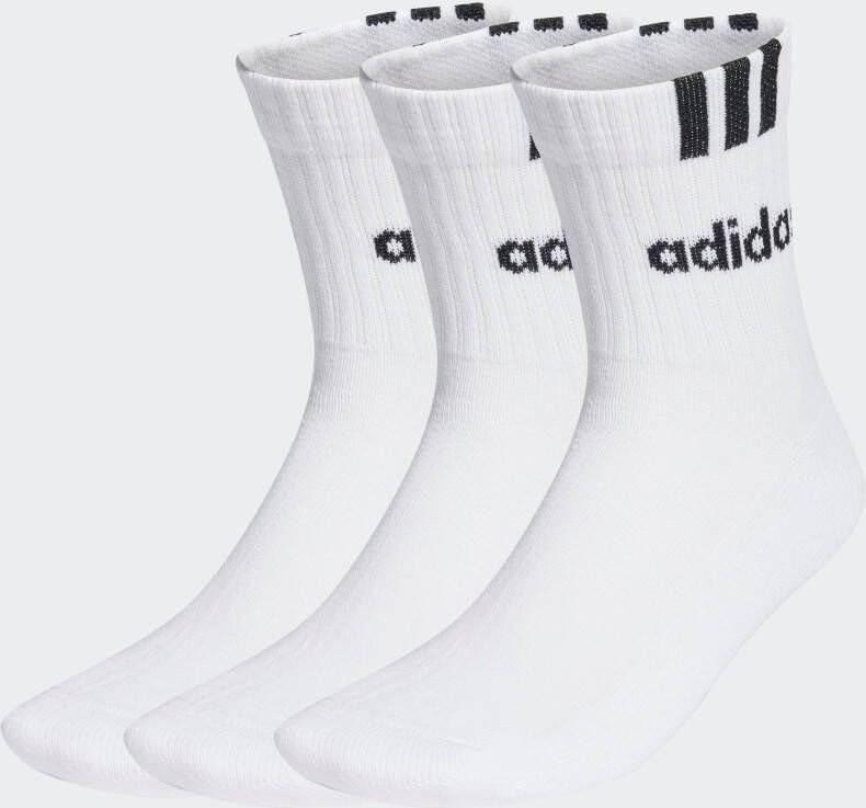 Adidas Sportswear Cushion Linear 3 Streifen Crew Sokken (3 Pack) Middellang white black maat: 43-45 beschikbare maaten:37-39 40-42 43-45