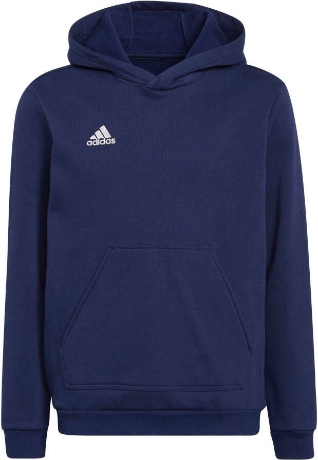 Adidas Perfor ce Junior sporthoodie donkerblauw Sportsweater Katoen Capuchon 152