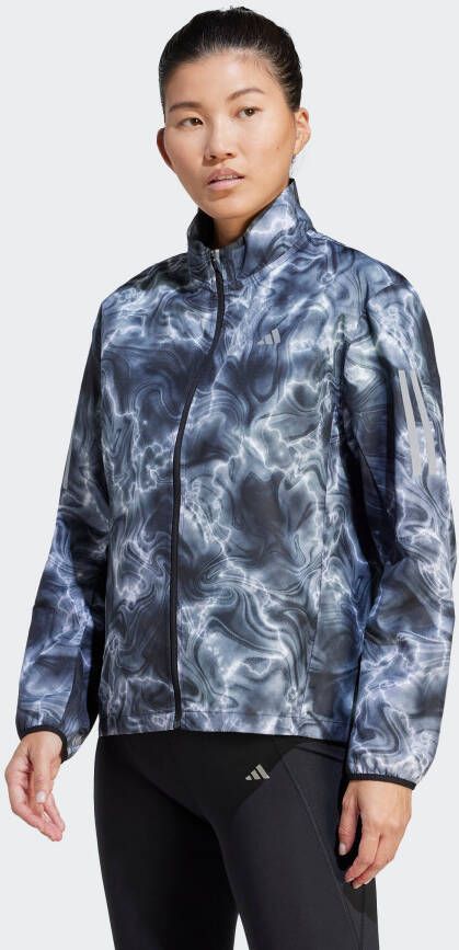 Adidas Performance Own the Run Allover Print Running Windjack met Capuchon