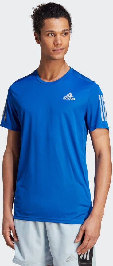 Adidas On The Run Marineblauw Hardloopshirt Heren