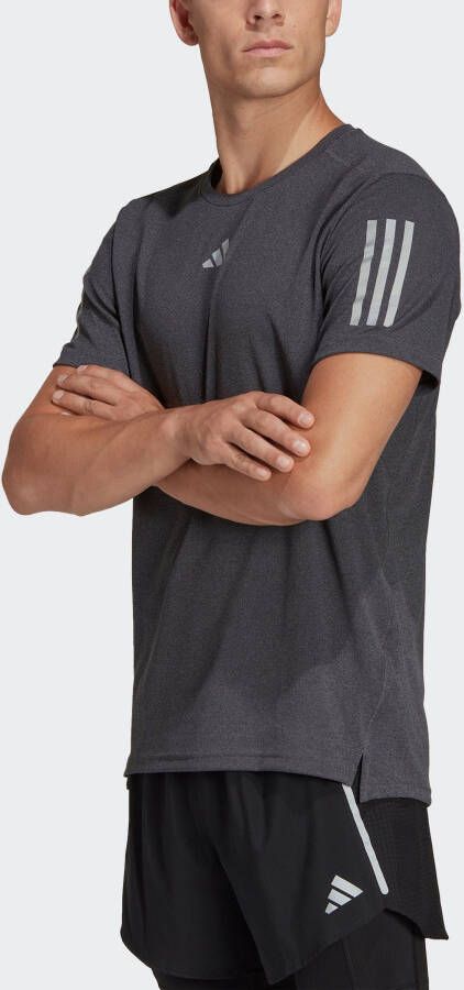 Adidas own the run heather hardloopshirt zwart heren