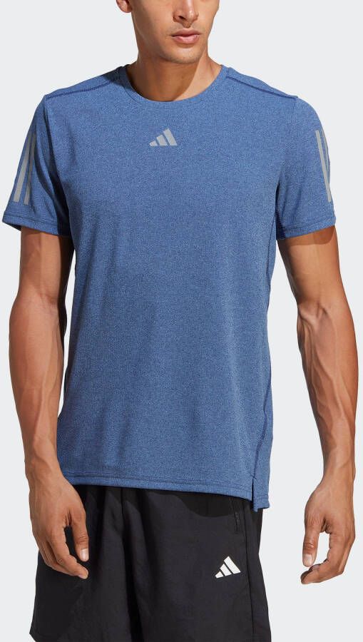 Adidas own the run heather hardloopshirt blauw heren