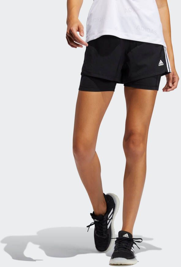Adidas Performance Short PACER 3-STREPEN WOVEN TWO-IN-ONE (1-delig)