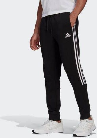 Adidas Performance Sportbroek ESSENTIALS FLEECE TAPERED CUFF 3 STREPEN BROEK