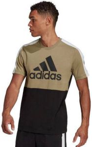 Adidas essentials colorblock shirt groen zwart heren