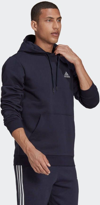 Adidas Blauwe Fleece Hoodie voor Koud Weer Blauw Heren