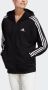 Adidas Badge of Sport 3-Stripes Full Zip Hoodie Black White- Dames Black White - Thumbnail 1
