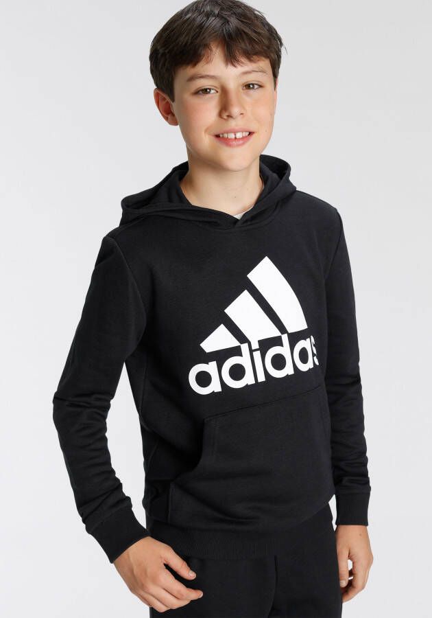 Adidas Performance sporthoodie zwart wit Sportsweater Jongens Meisjes Katoen Capuchon 152
