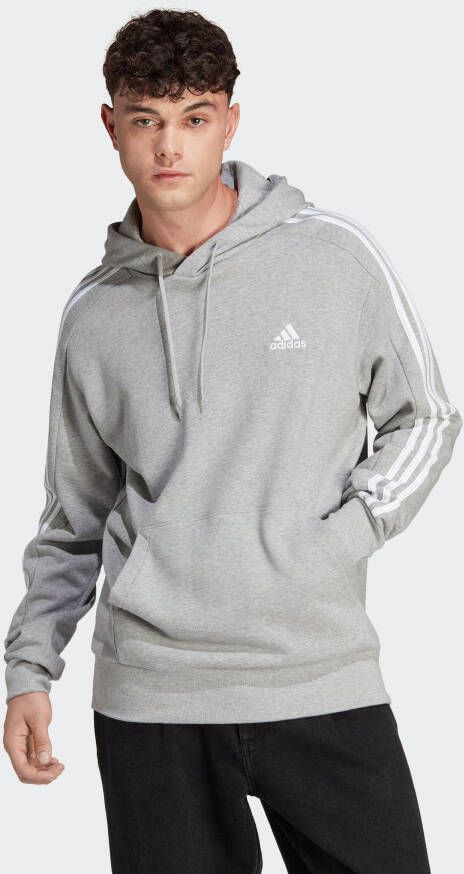 Adidas Originals Grijze Essentials 3-Stripes Hoodie voor Heren Gray Heren