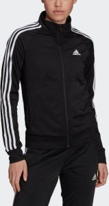 Adidas Sweatshirt Essentials Warm-Up Slim 3 Bandas Zwart Dames