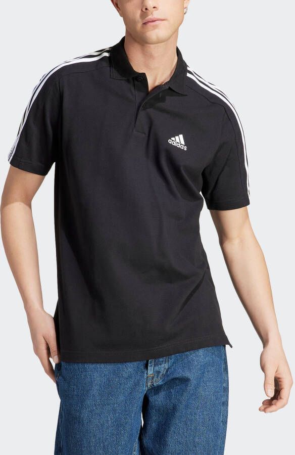 Adidas essentials pique embroidered polo zwart heren