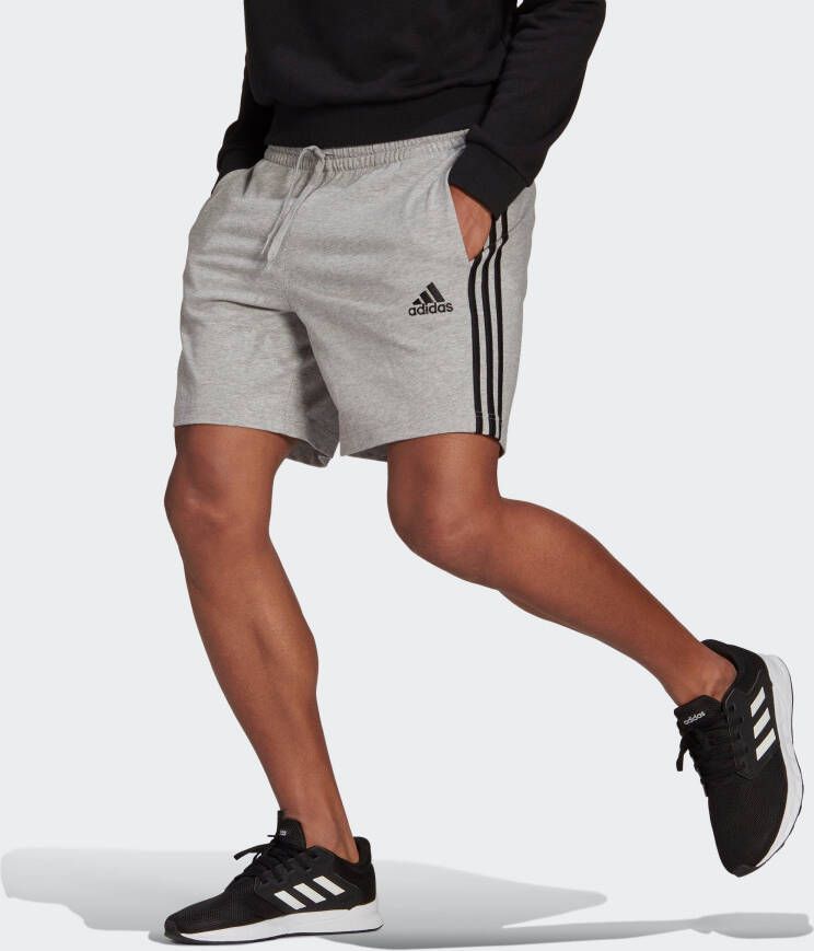 Adidas aeroready essentials 3 stripes korte broek grijs heren