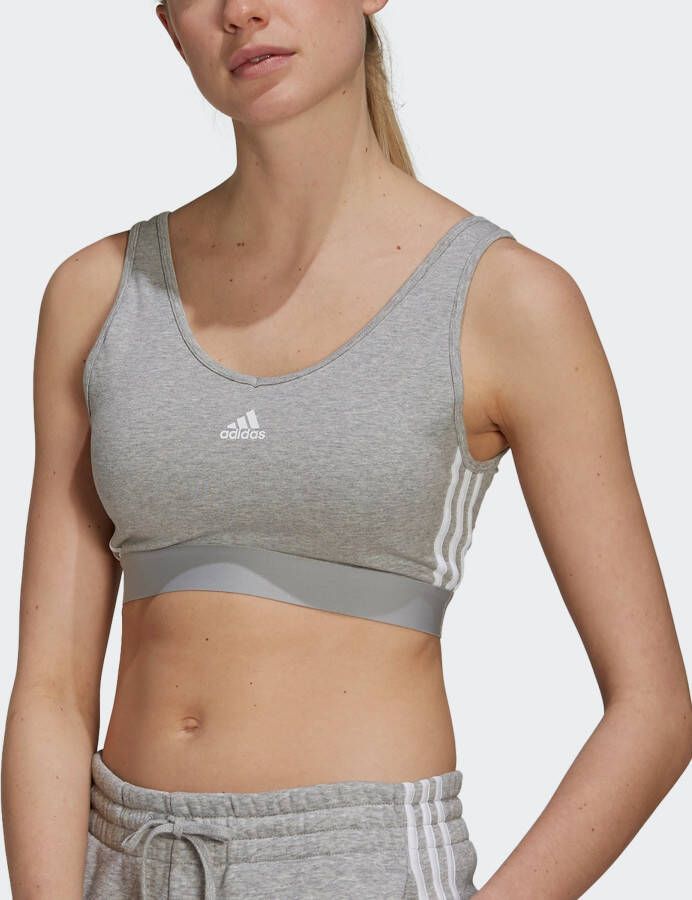 Adidas Sportswear Sport-bh ESSENTIALS REMOVABLE PADS 3 STREPEN CROP-TOP