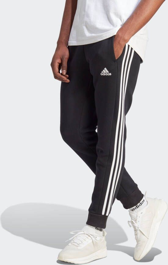 Adidas Essentials Fleece 3-Stripes Tapered Cuff Sweatpants Zwart Heren