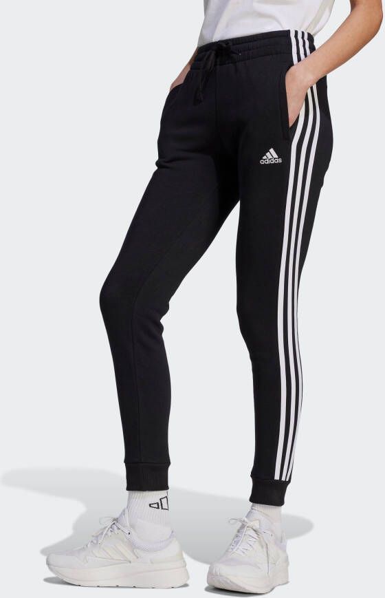 Adidas Essentials 3-Stripes Fleece Zwarte Sportbroek voor Dames Black Dames